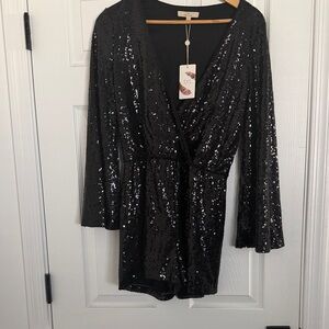 Chelsea & Violet Black Sequin Jumpsuit